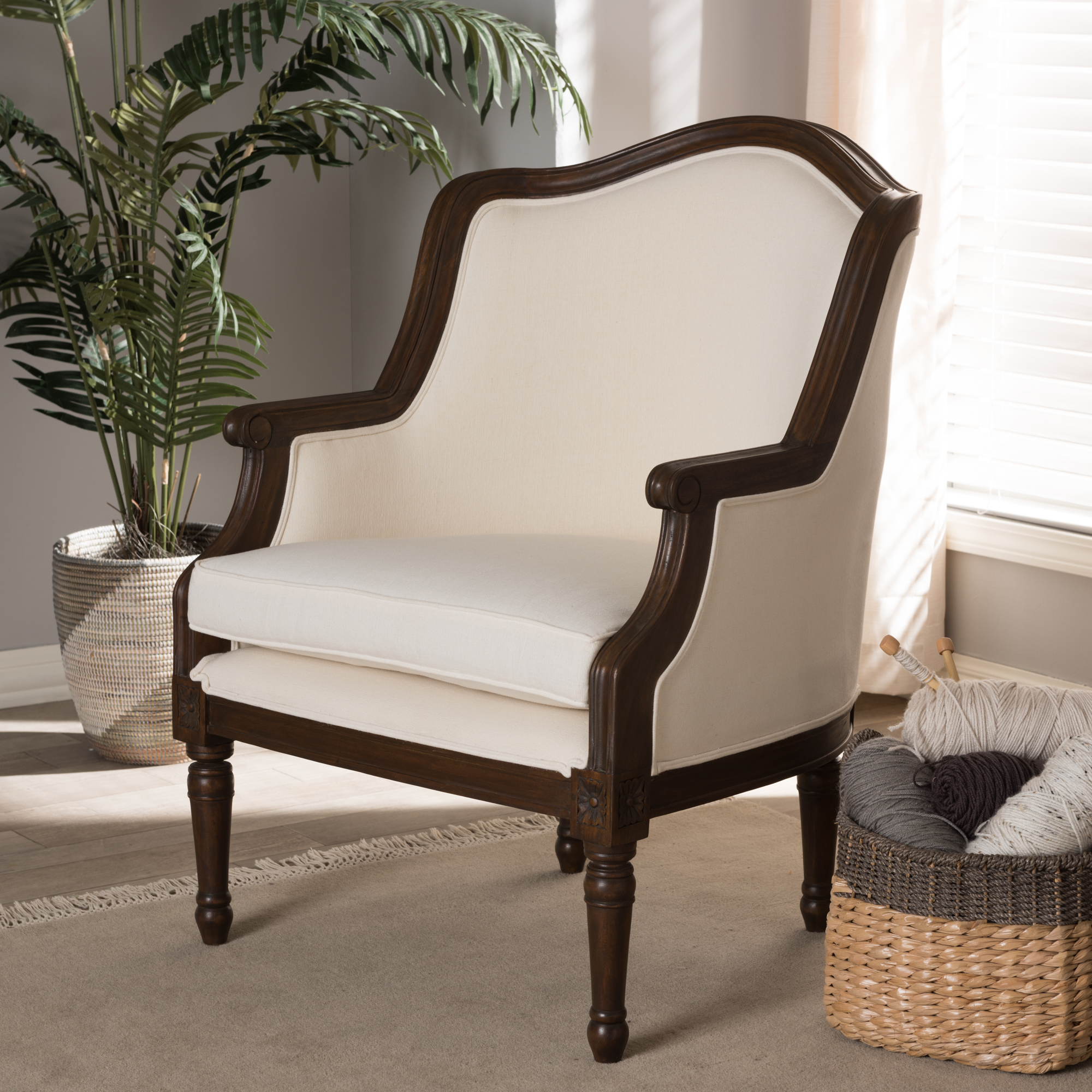 Baxton Studio Charlemagne Traditional French Accent Chair